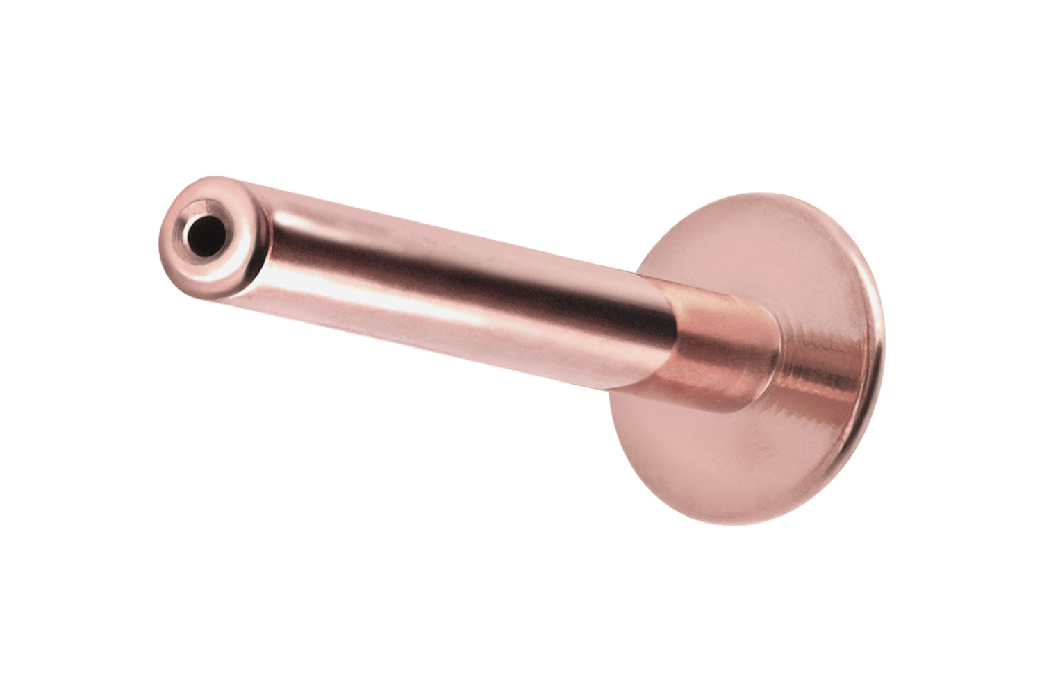 Titan Labret Piercing mit Push Fit ohne Kugel ABGERUNDETE PLATTE